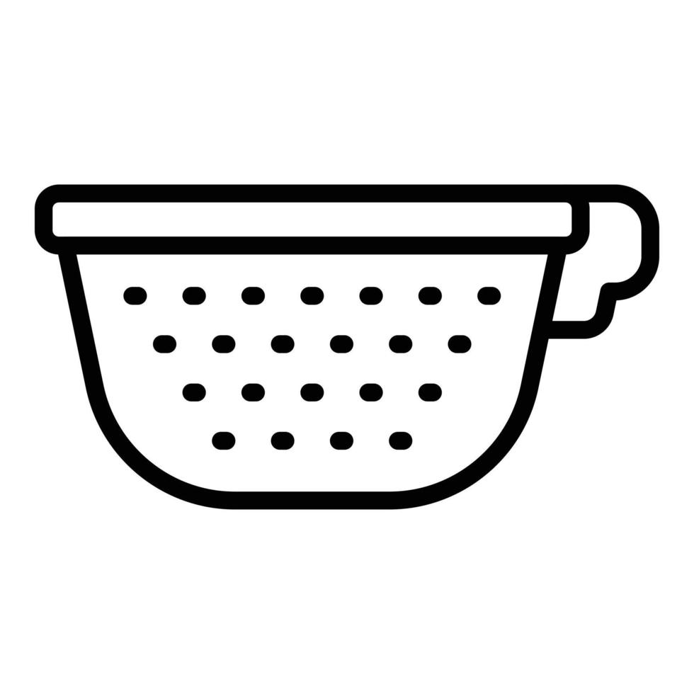 Drain colander icon outline vector. Cooking sieve vector