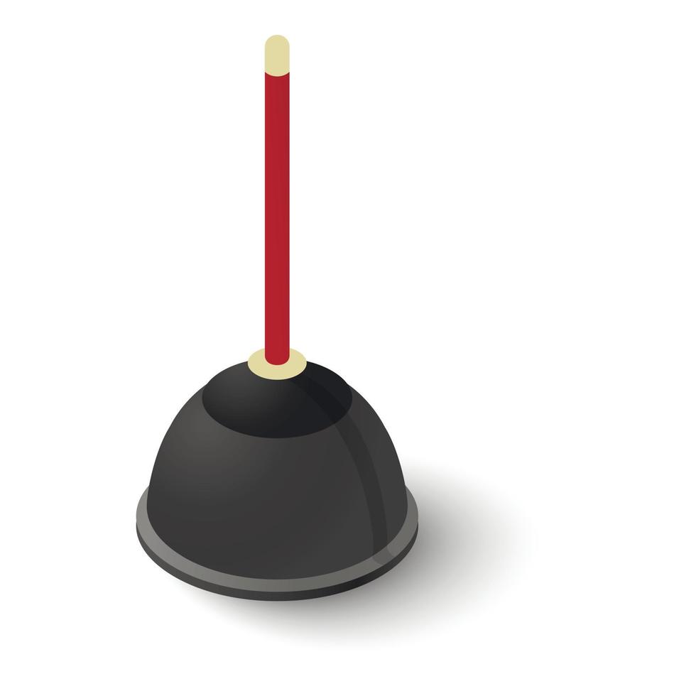 Toilet plunger icon, isometric style vector
