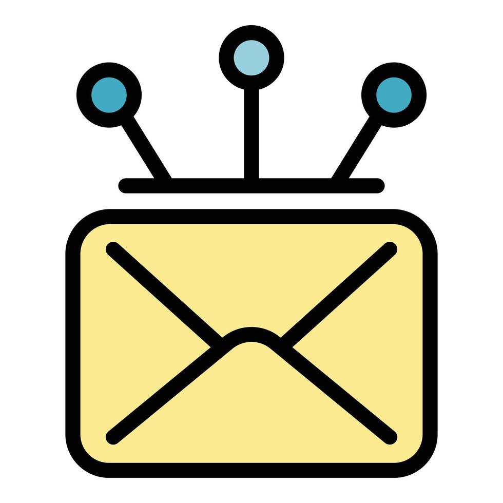 Campaign envelope icon color outline vector