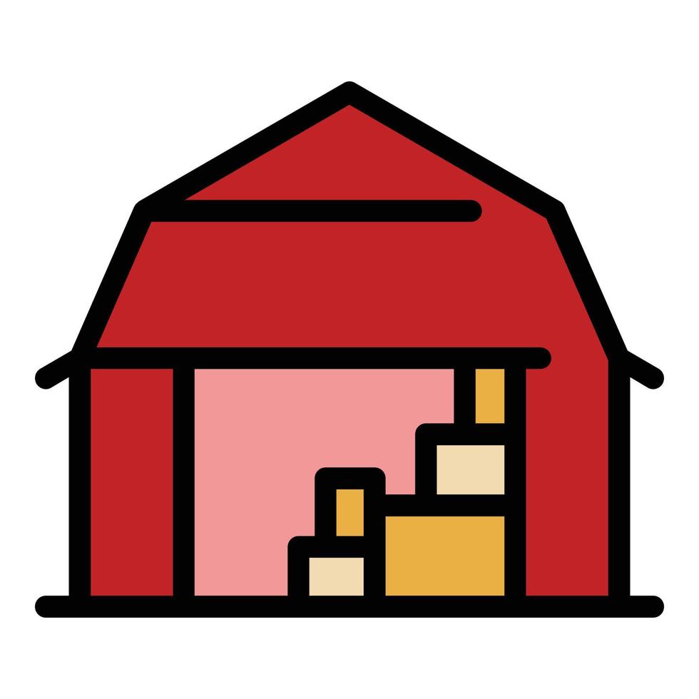 Warehouse icon color outline vector