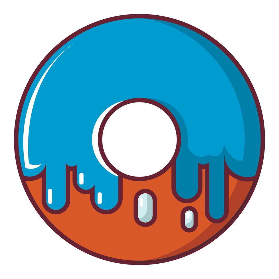 Donut icon, cartoon style vector