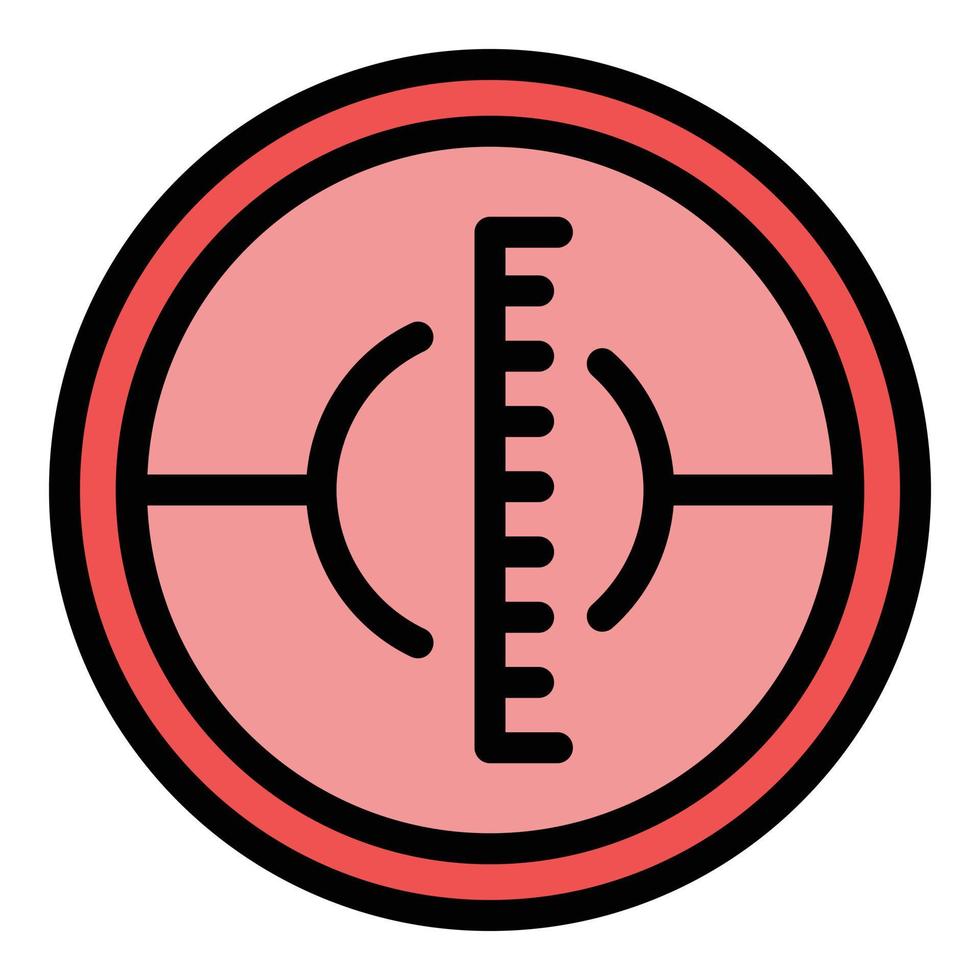 Telescope reticle icon color outline vector