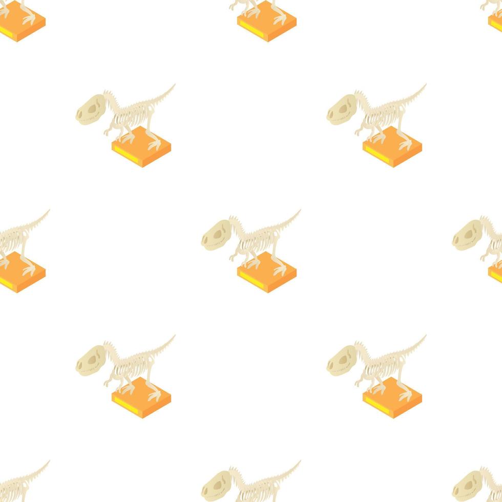 Dinosaur skeleton in museum pattern seamless vector