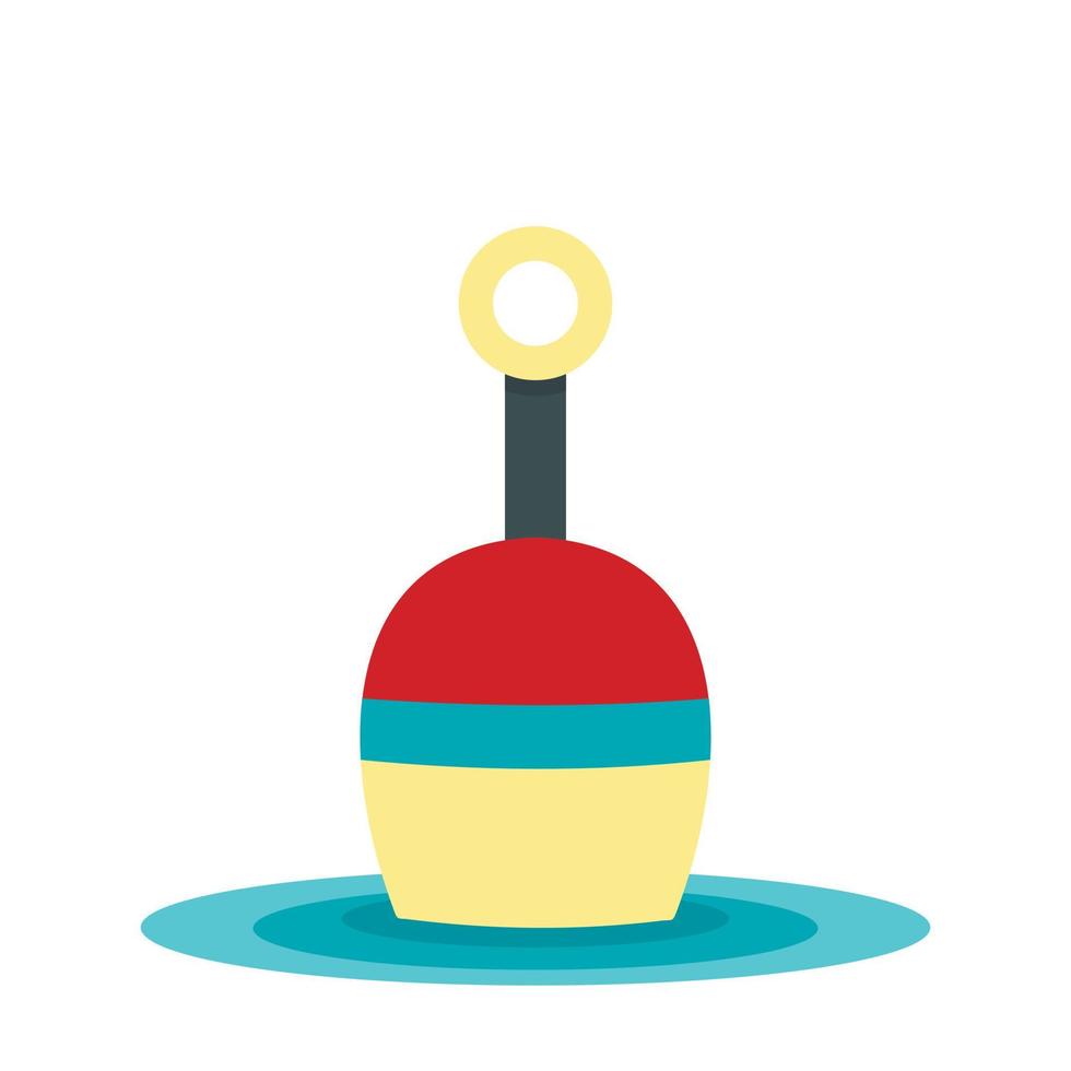 Red and white bobber icon, flat style vector