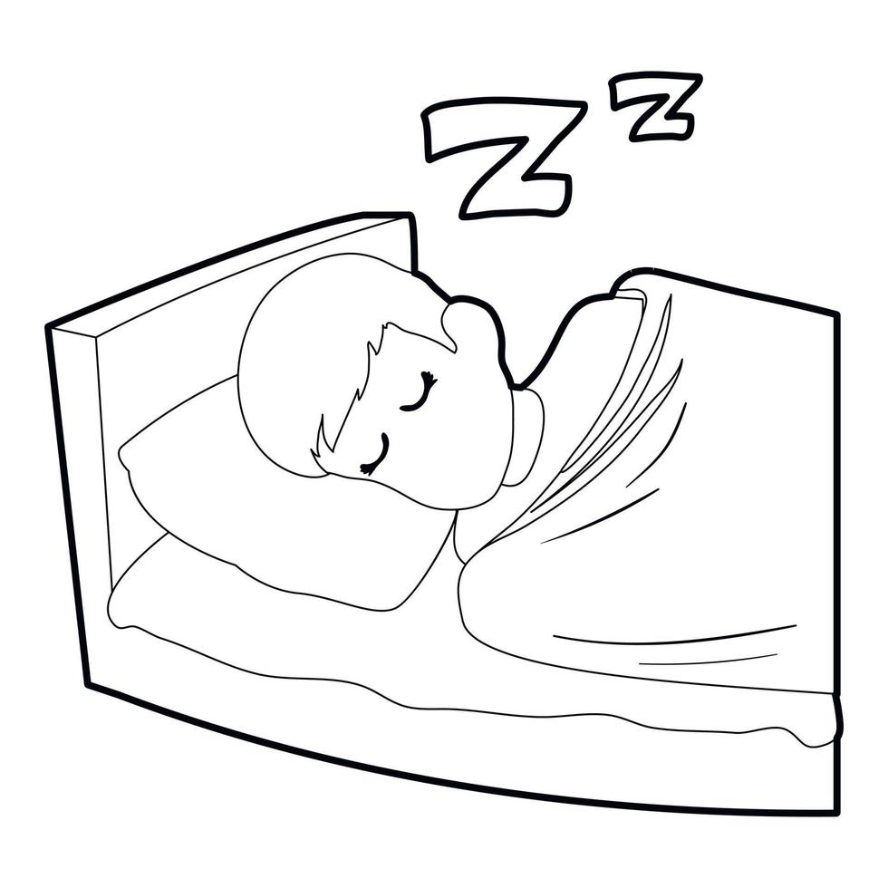 Sleeping icon, outline style vector