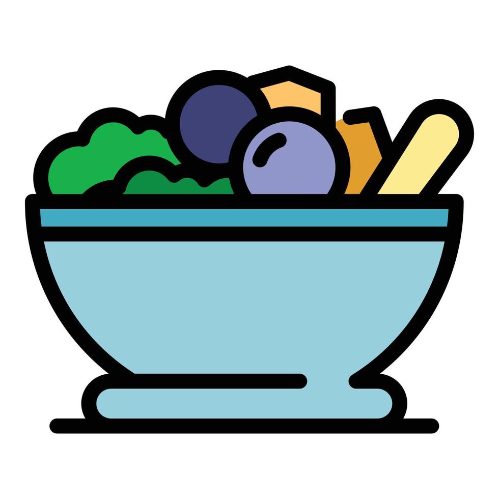 Greek salad icon color outline vector