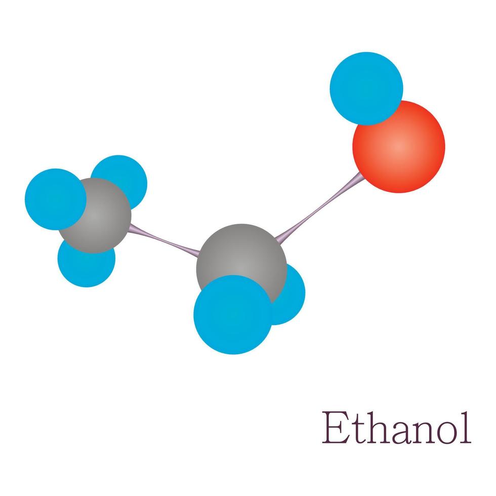 Ethanol 3D molecule chemical science vector