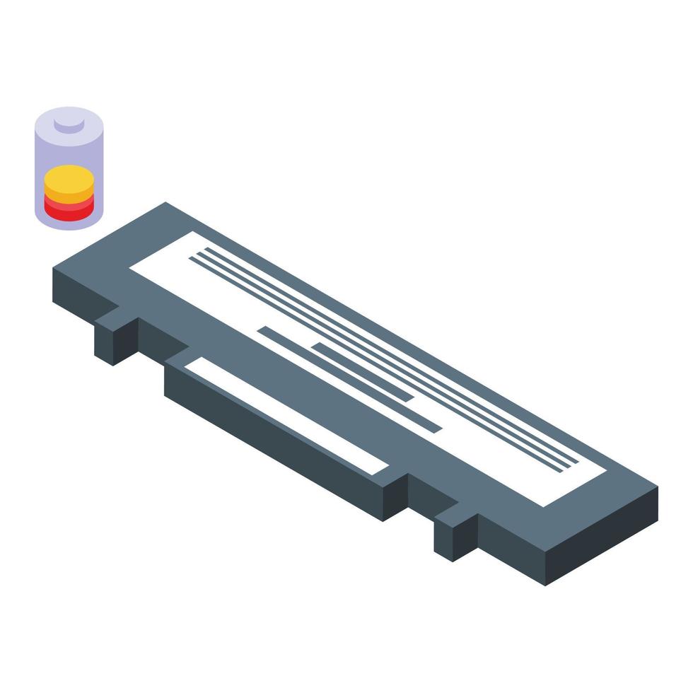 Repair laptop battery icon isometric vector. Computer service vector