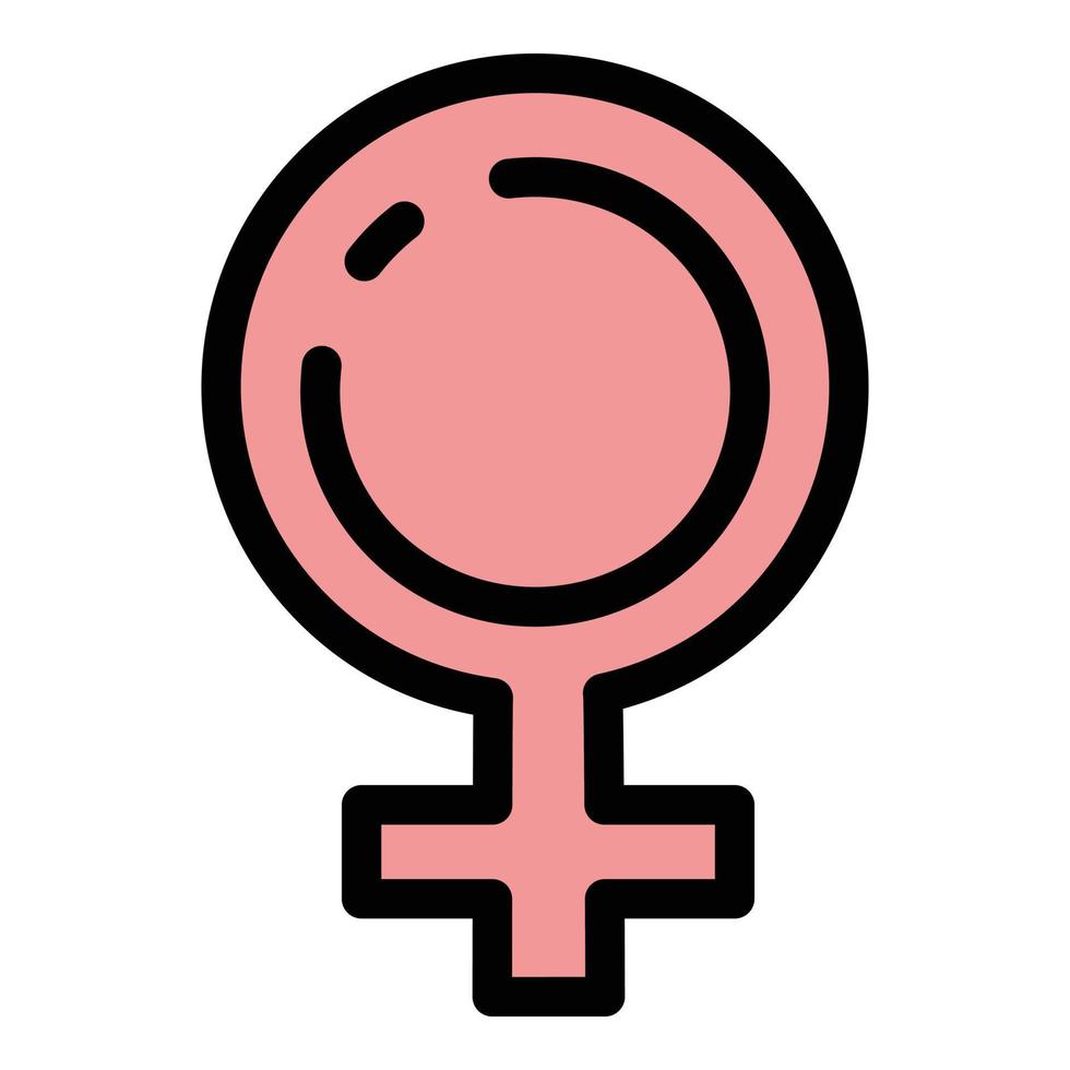 Girl hormones icon color outline vector