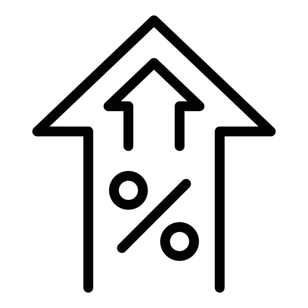 vector de contorno de icono de crecimiento de precio. código promocional