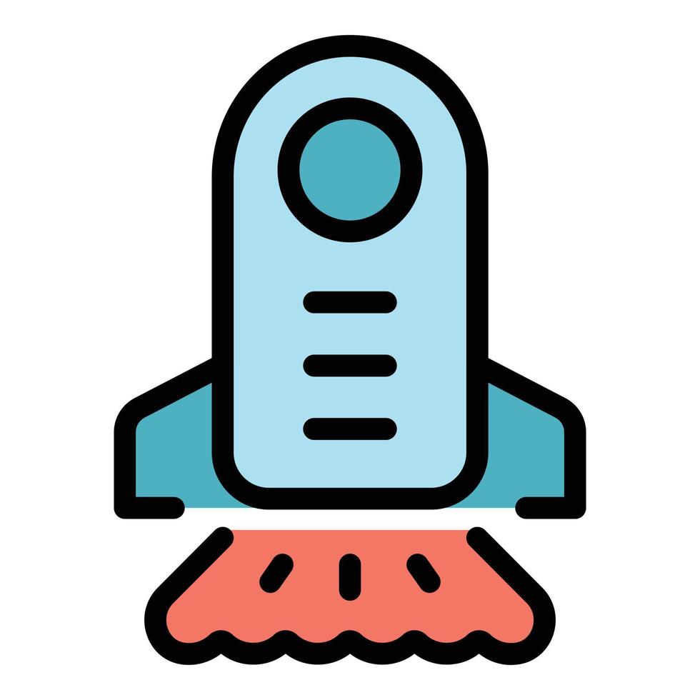 Startup rocket icon color outline vector