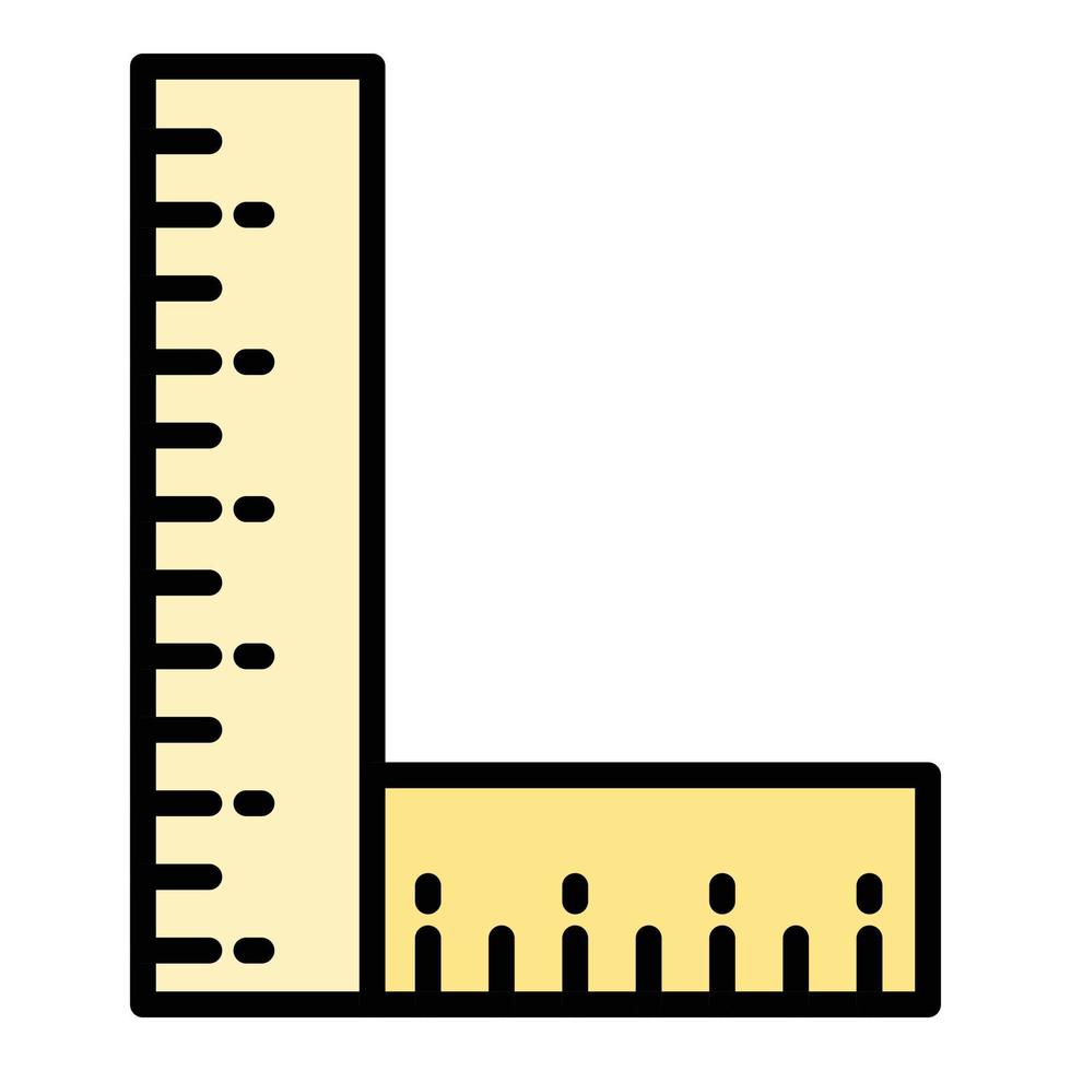 Angle ruler icon color outline vector
