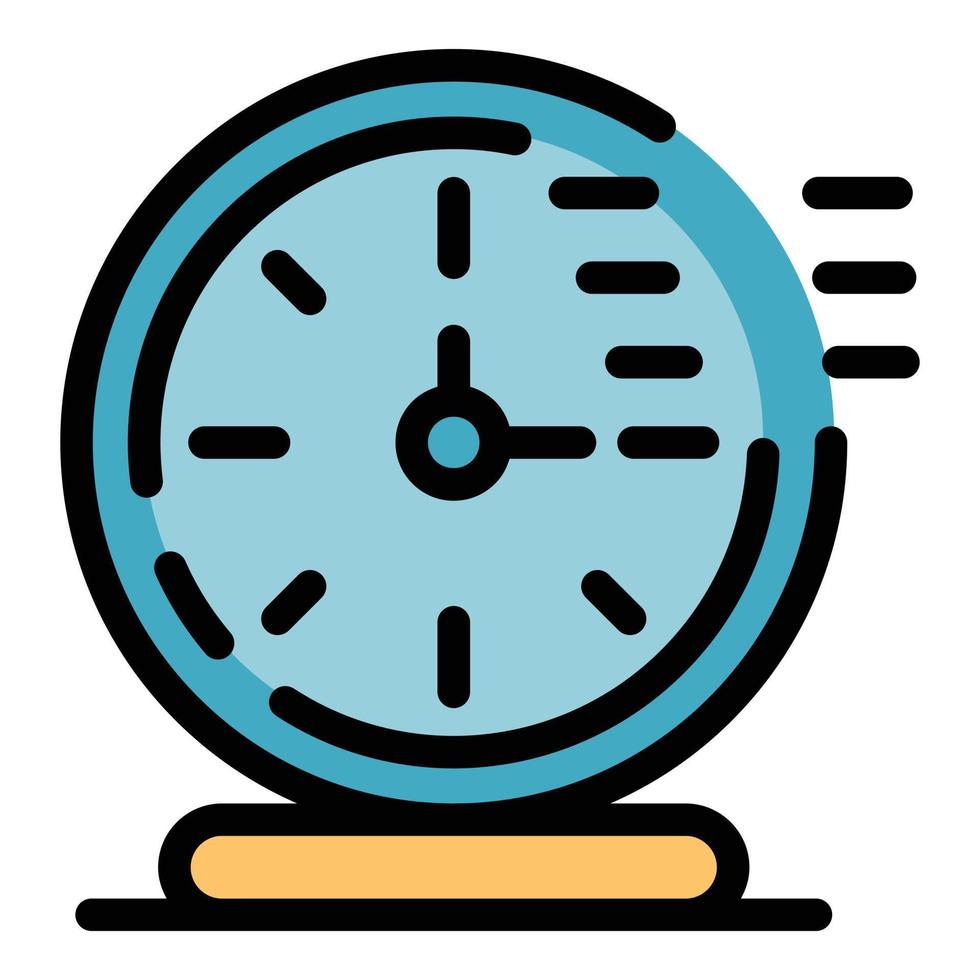 temporizador reloj cronómetro icono color contorno vector