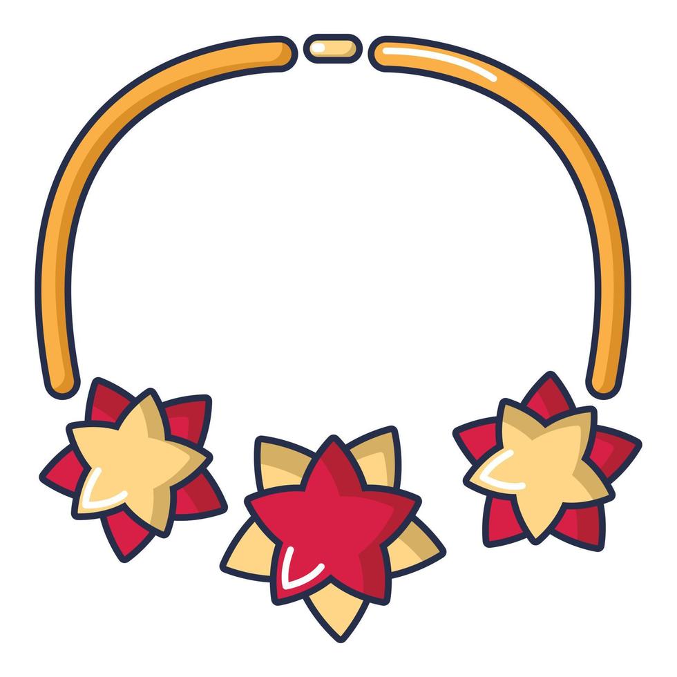 Necklace icon, cartoon style vector