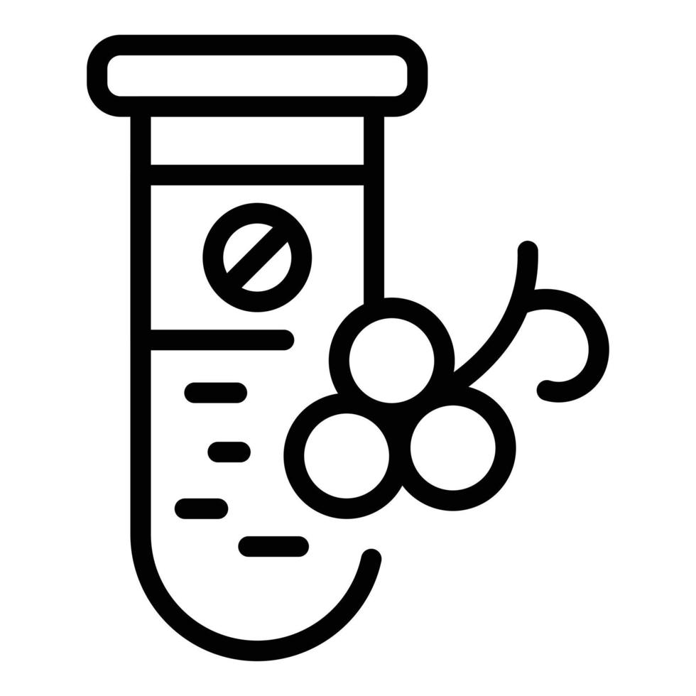 Test tube bacteria icon outline vector. Food virus vector