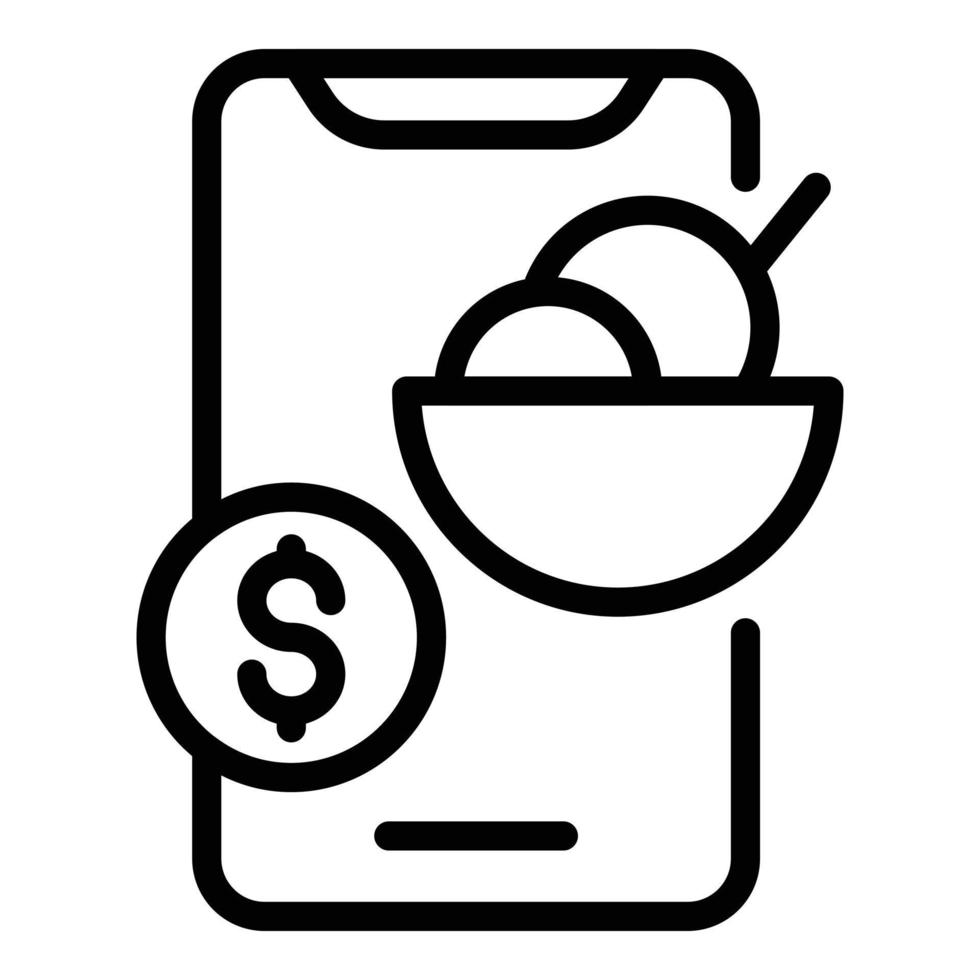 Smartphone online food icon outline vector. Delivery order vector