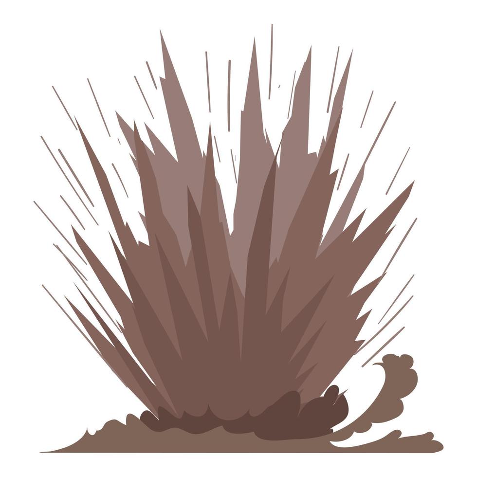 Dirt explosion icon, cartoon style vector