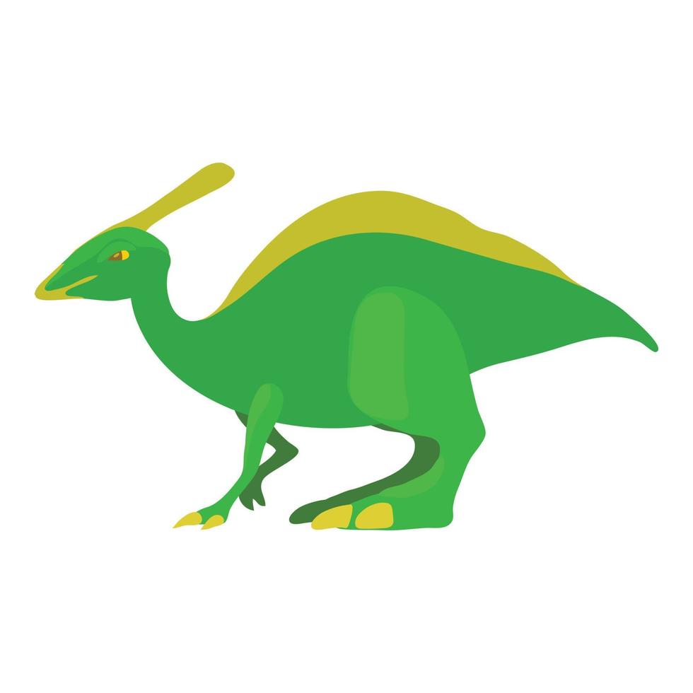 Parasaurolof icon, cartoon style vector