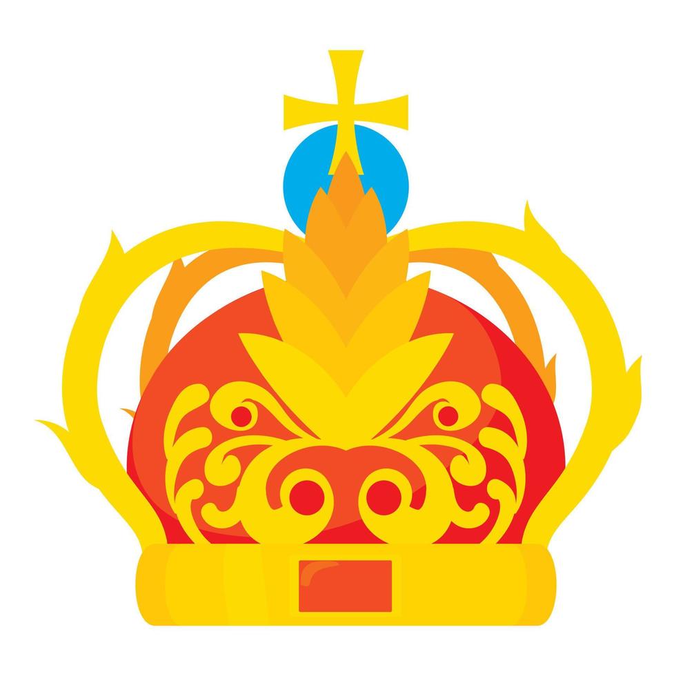 icono de corona, estilo de dibujos animados vector