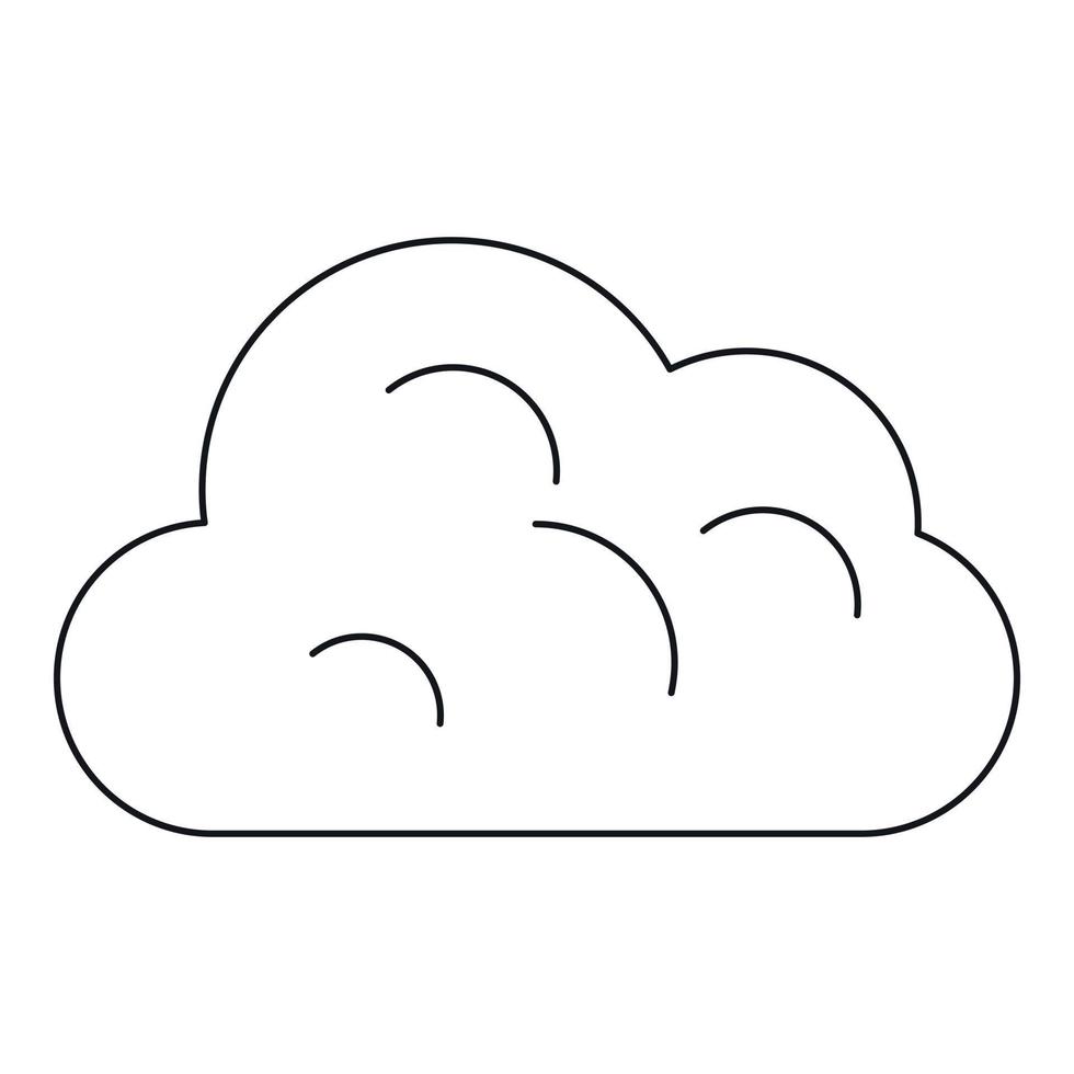 Big cloud icon, outline style vector