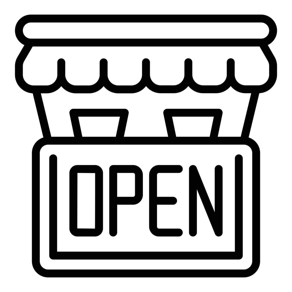 vector de contorno de icono de tienda abierta. tienda de mapas