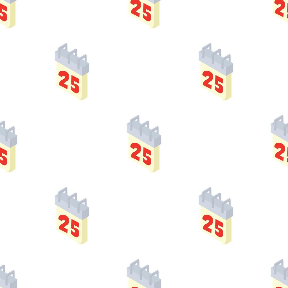 Calendar 25th pattern seamless vector