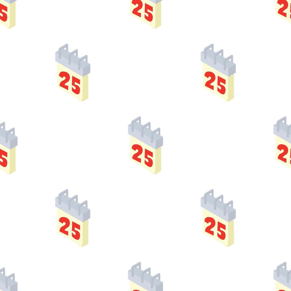 Calendar 25th pattern seamless vector