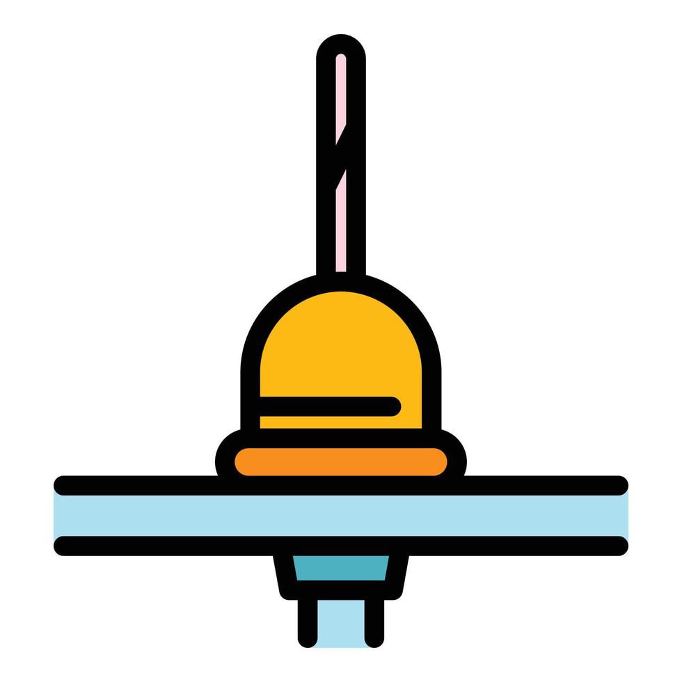 Plunger tool icon color outline vector