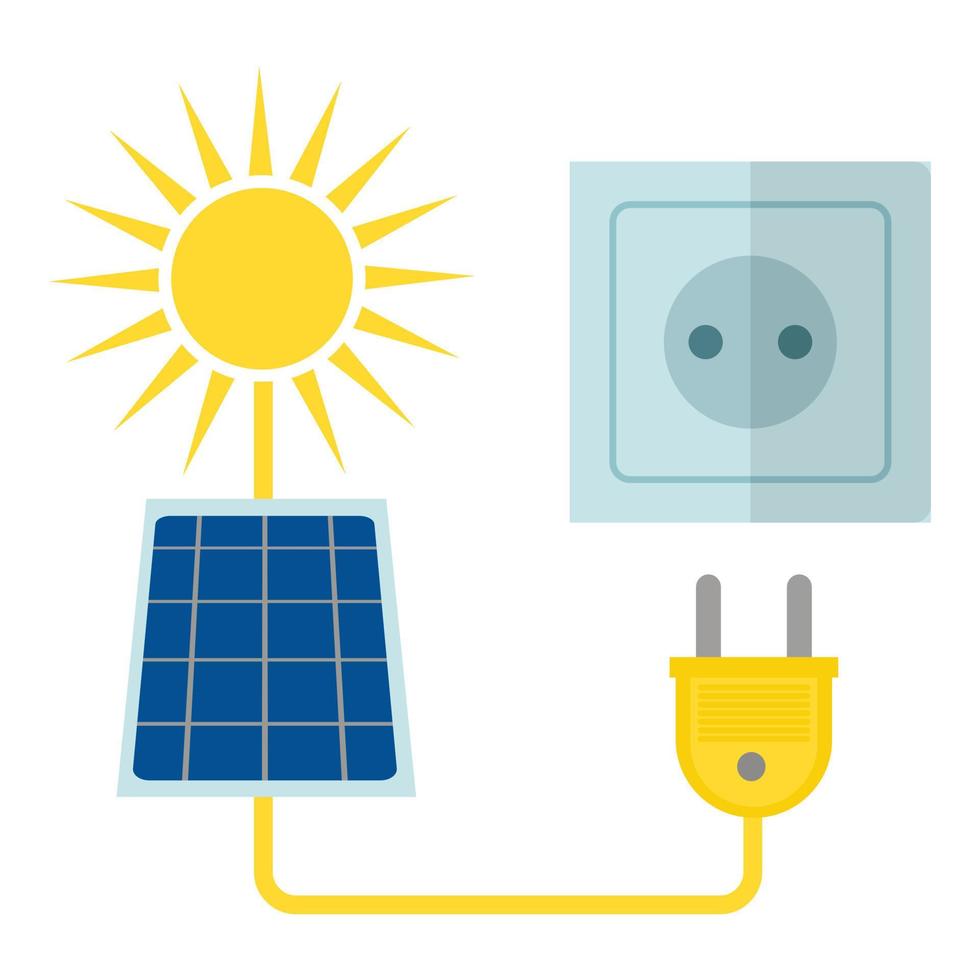 Solar energy icon, flat style vector