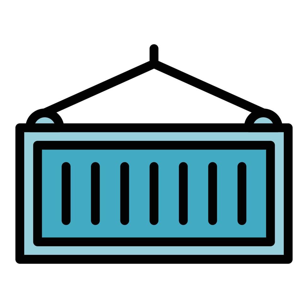 Port container icon color outline vector
