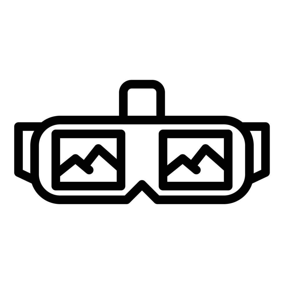 Glasses virtual tour icon outline vector. 360 angle vector