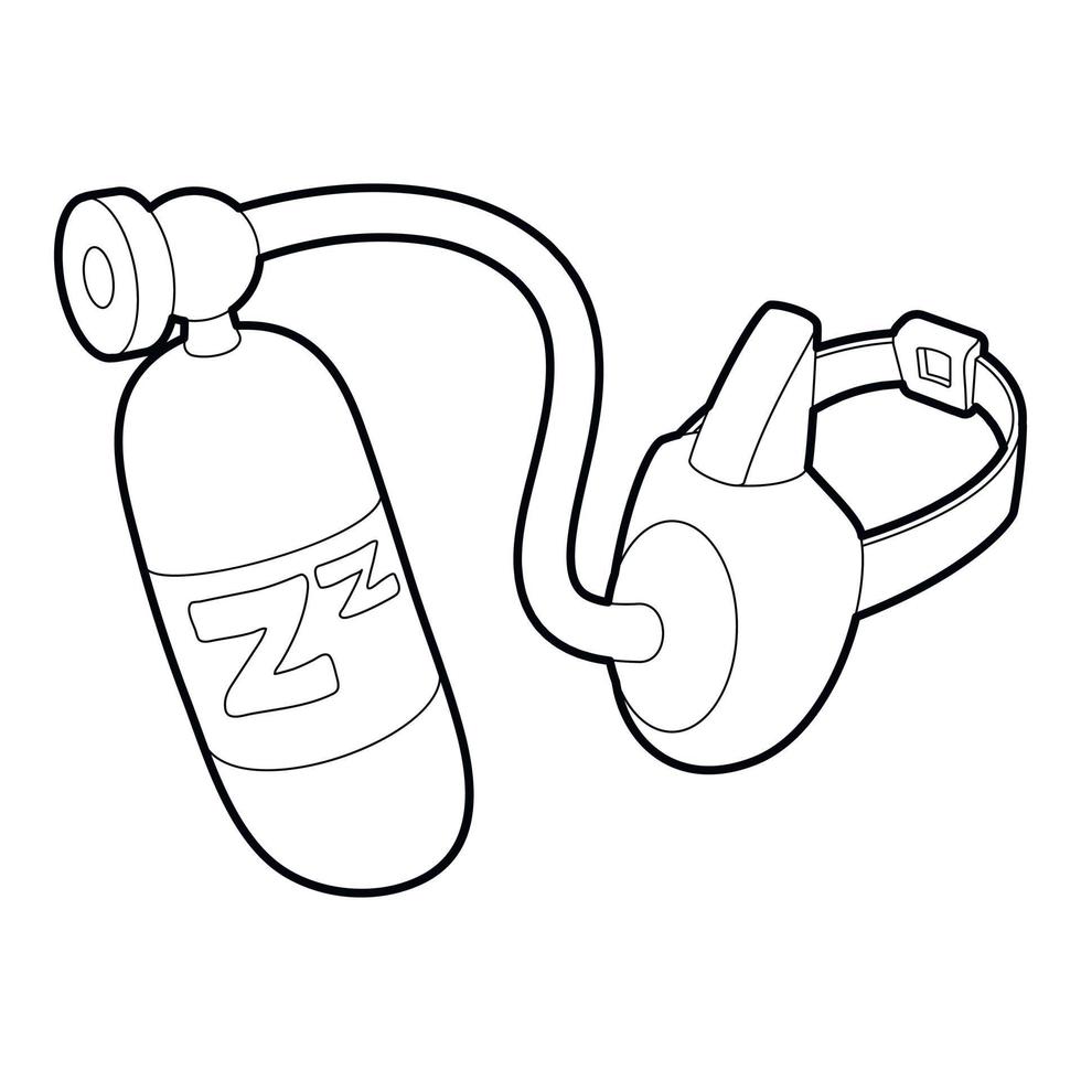 Oxygen mask icon, outline style vector