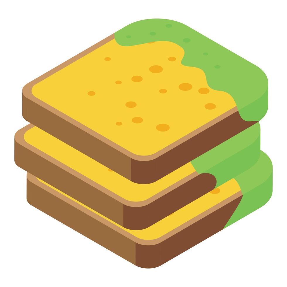 Contaminated sandwich icon isometric vector. Safety control vector