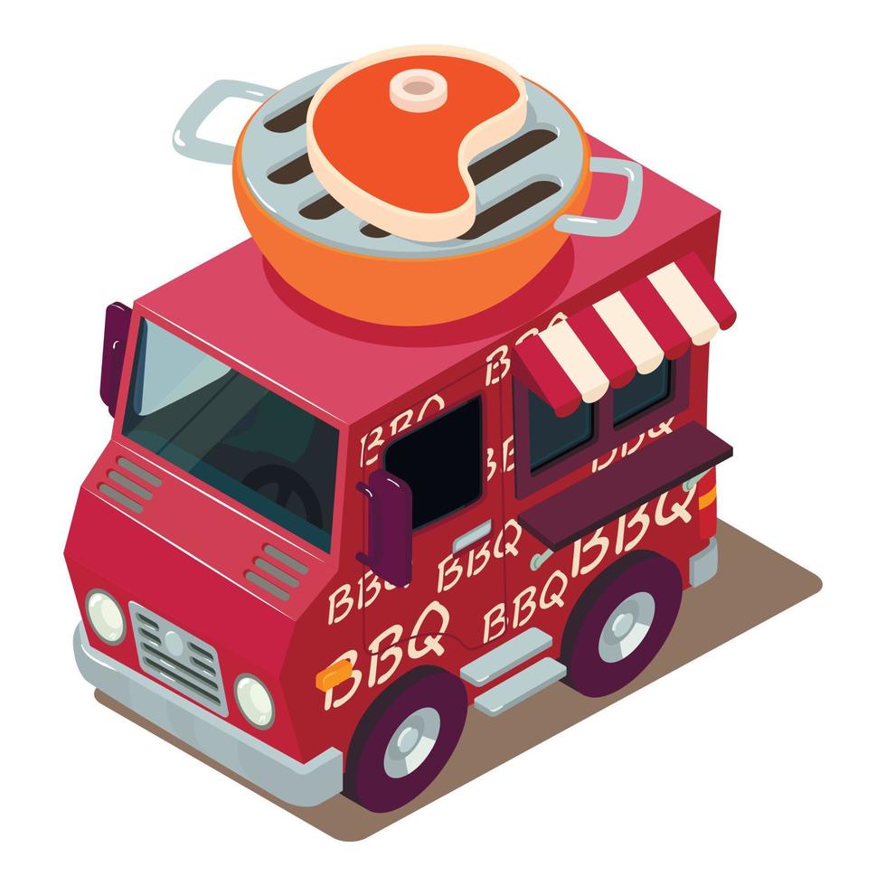 Bbq machine icon, isometric style vector