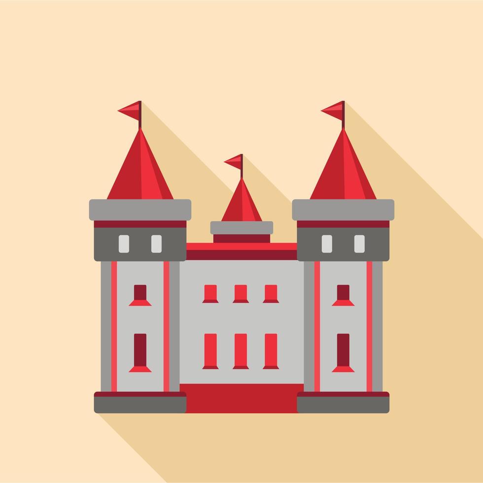 Medieval castle icon, flat style vector