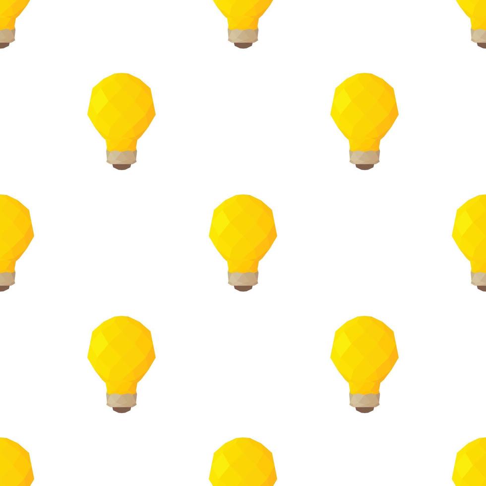 Low poly light bulb pattern seamless vector