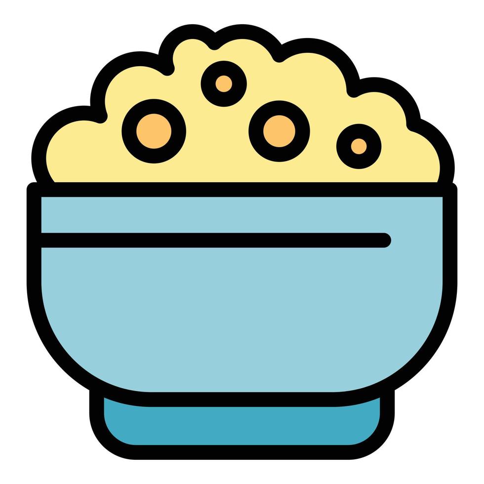Tasty mashed potatoes icon color outline vector