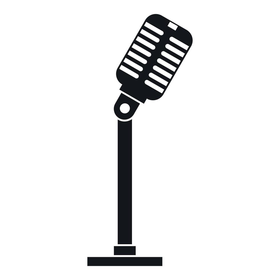 Microphone icon, simple style vector