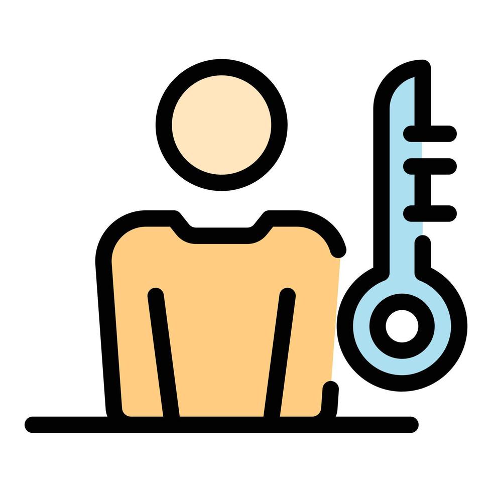 Authority member icon color outline vector