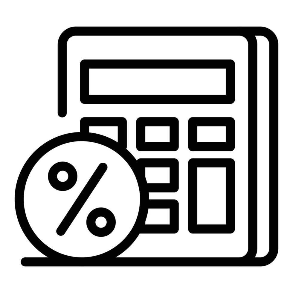 vector de esquema de icono de calculadora de pago. crédito de ingresos