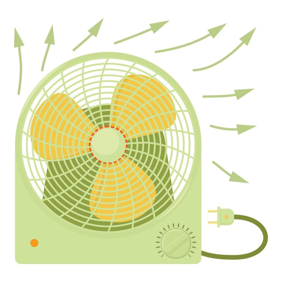 Fan heater icon, cartoon style vector