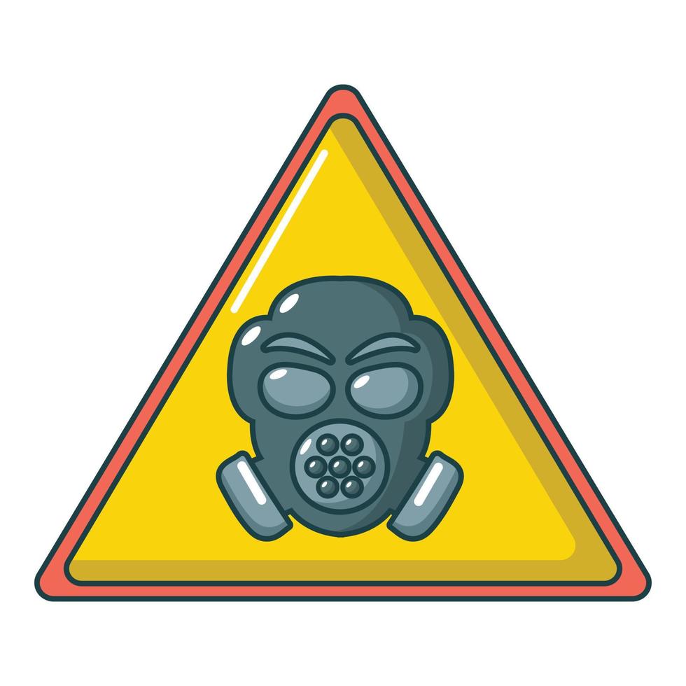 Gas mask icon, cartoon style vector