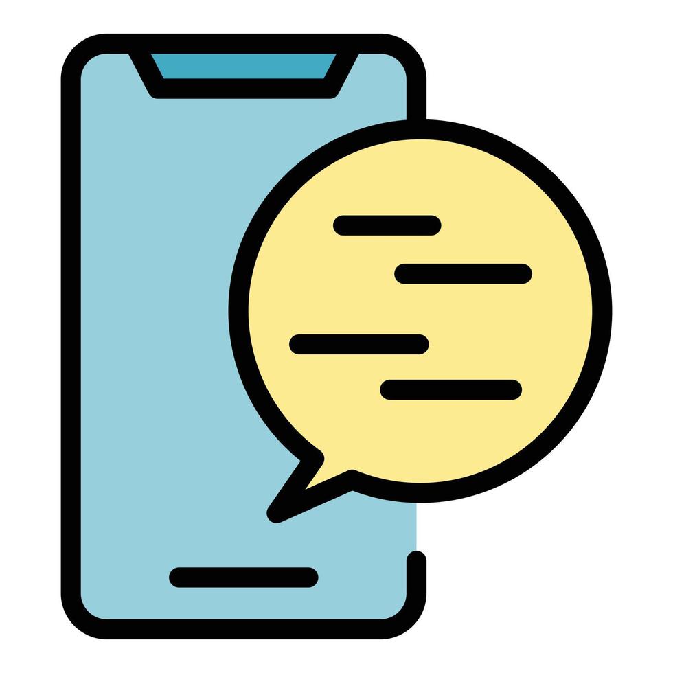 Phone chat icon color outline vector