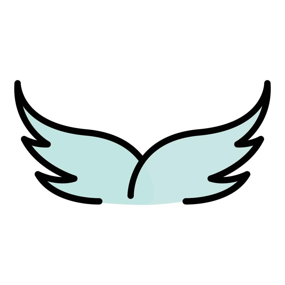 Linear wings icon color outline vector