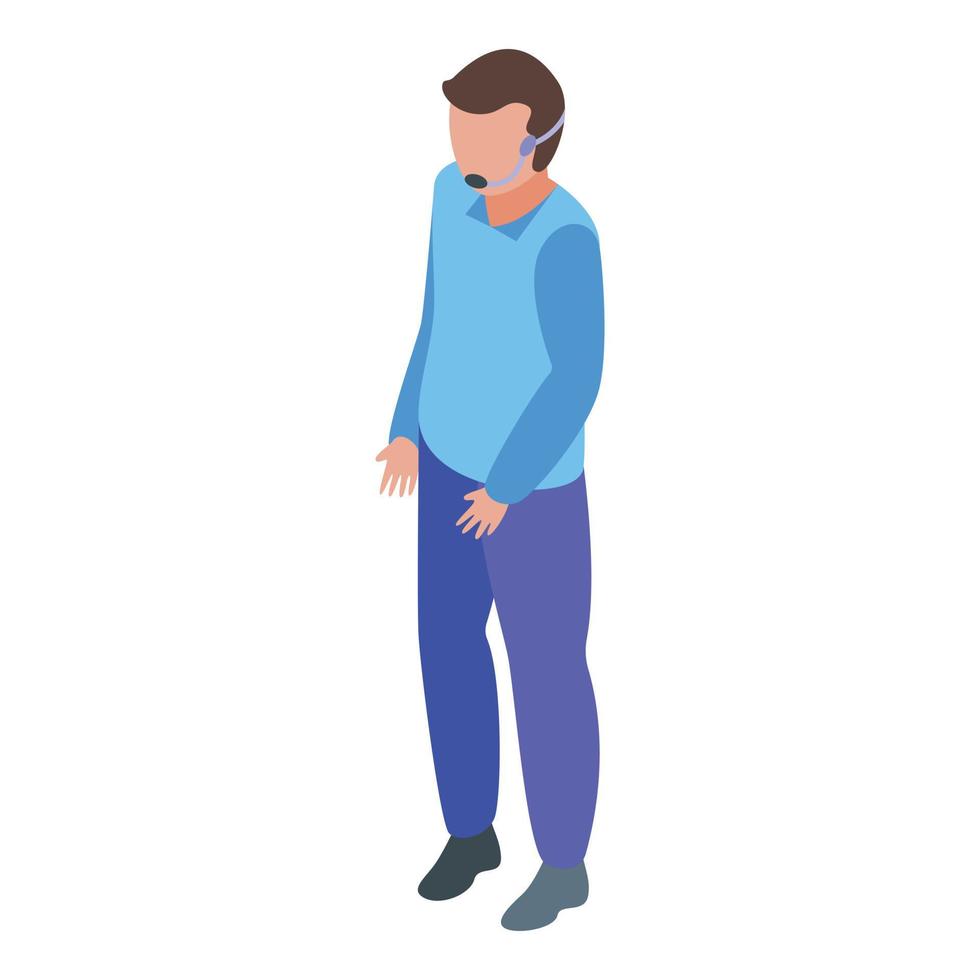 Man support call icon isometric vector. Customer service vector