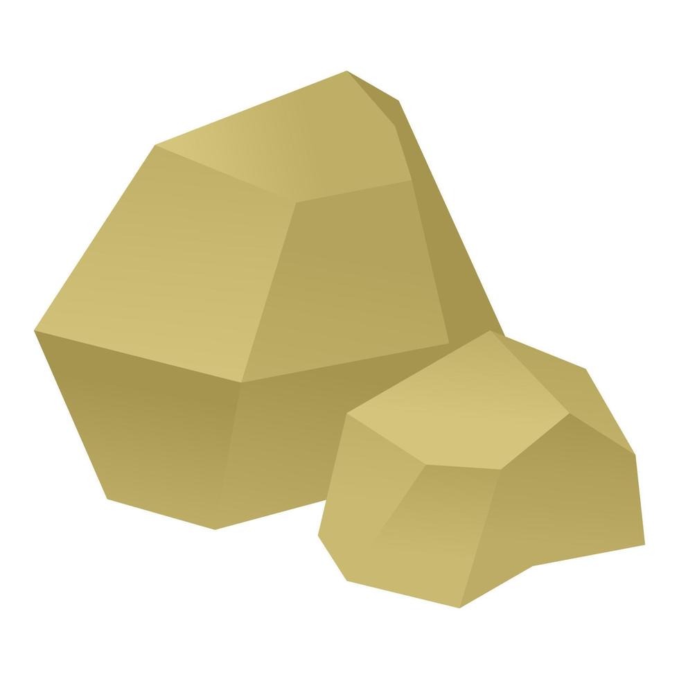 Origami stone icon, cartoon style vector