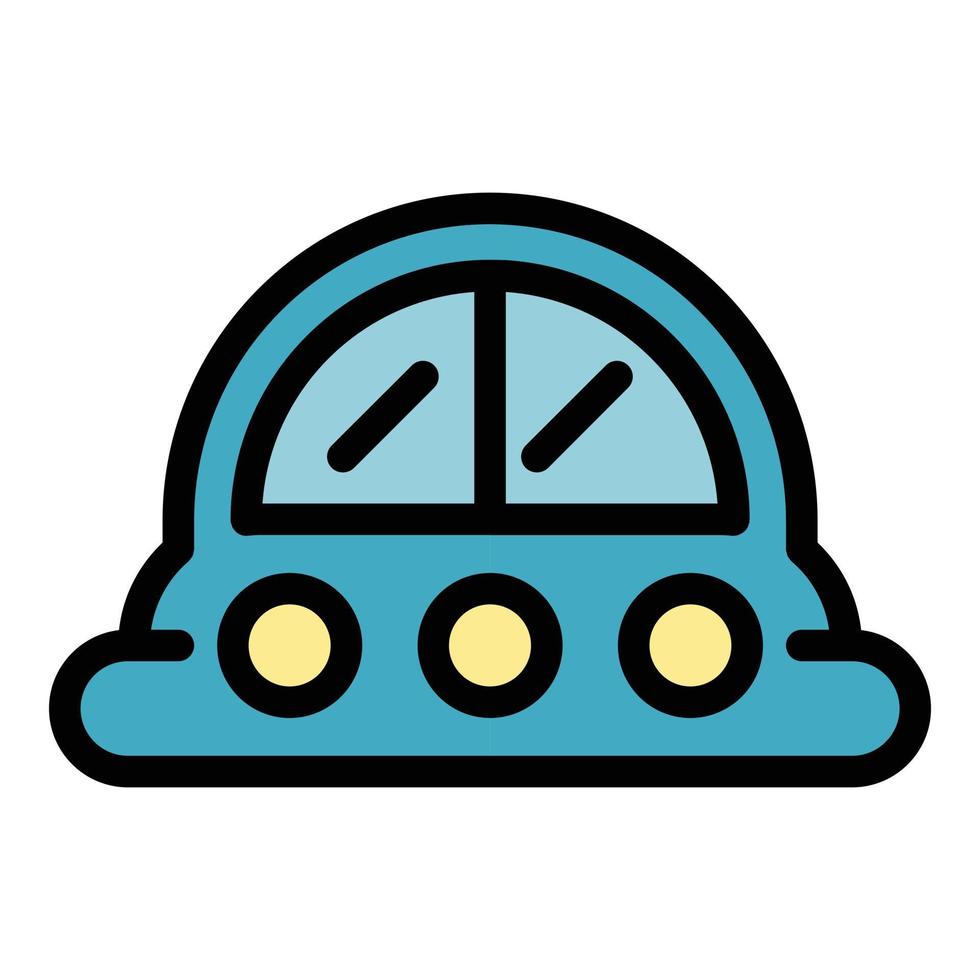 Spaceship toy icon color outline vector