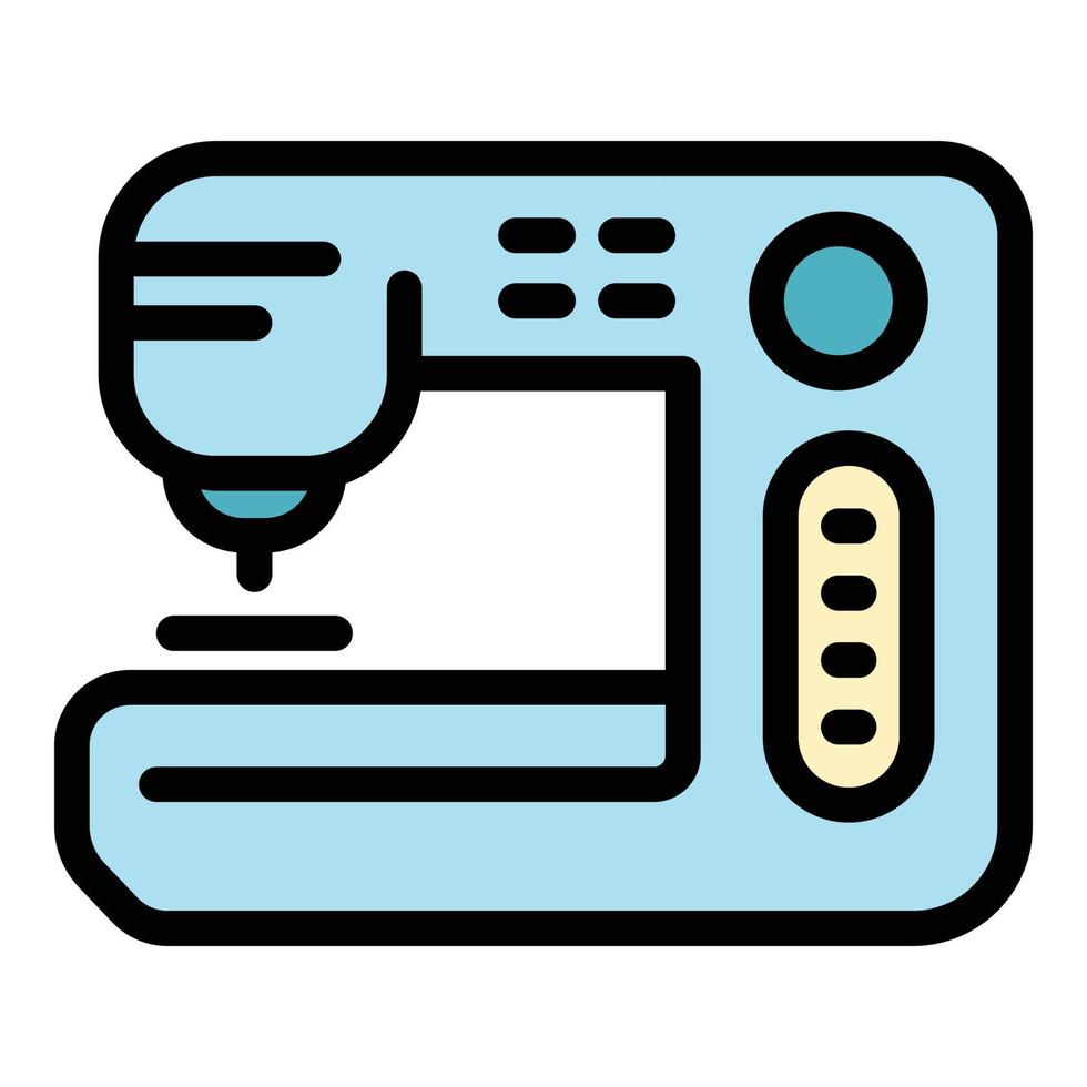 Sewing machine icon color outline vector