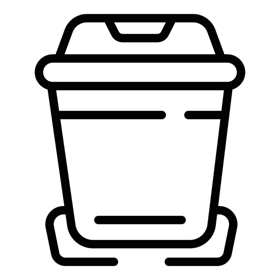 Plastic can icon outline vector. Trash bag vector