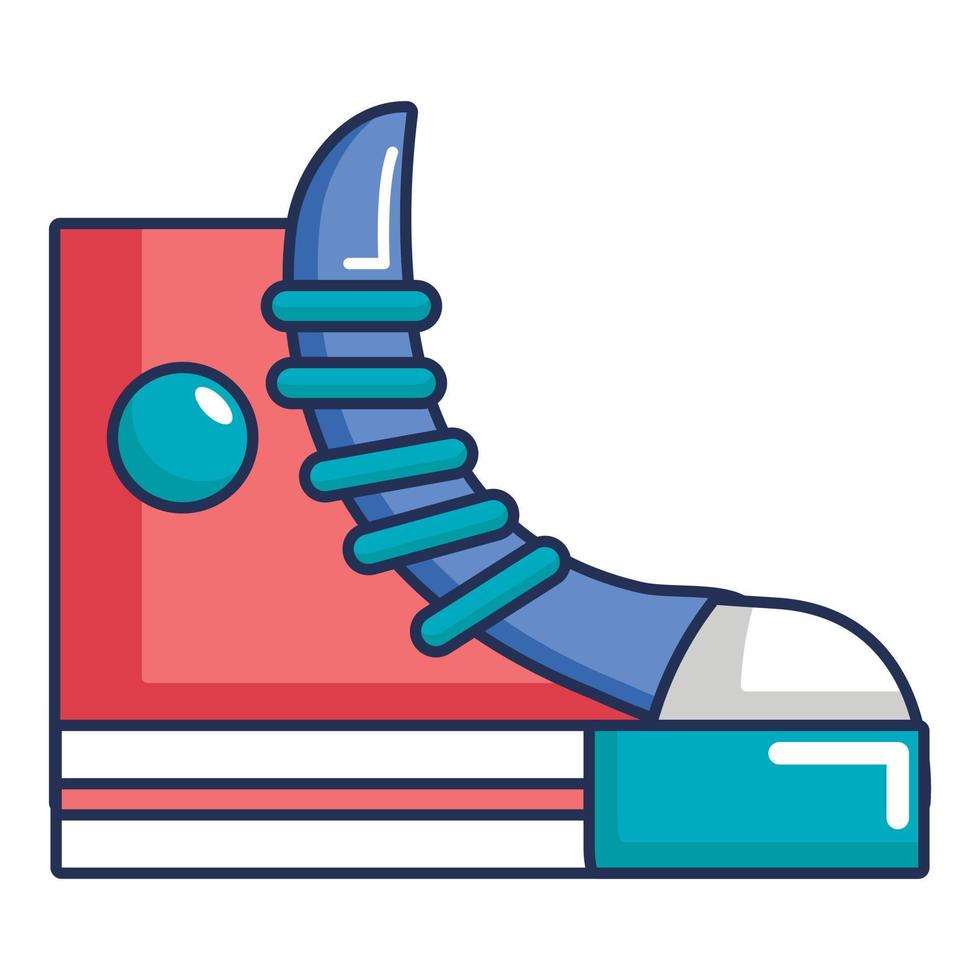 Sneakers hipster shoes icon, cartoon style vector